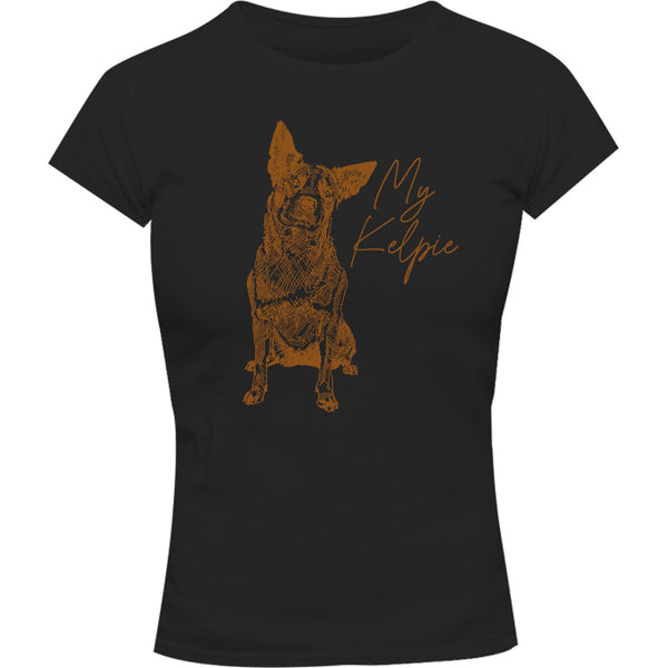 My Kelpie - Ladies Slim Fit Tee - Graphic Tees Australia