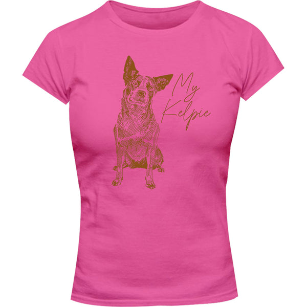 My Kelpie - Ladies Slim Fit Tee - Graphic Tees Australia