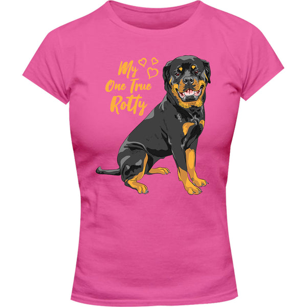 My One True Rotty - Ladies Slim Fit Tee - Graphic Tees Australia