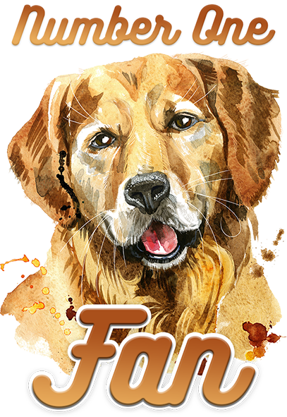 Number One Fan Golden Retriever - Ladies Slim Fit Tee - Graphic Tees Australia
