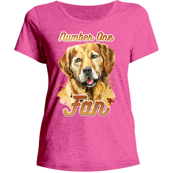 Number One Fan Golden Retriever - Ladies Relaxed Fit Tee - Graphic Tees Australia