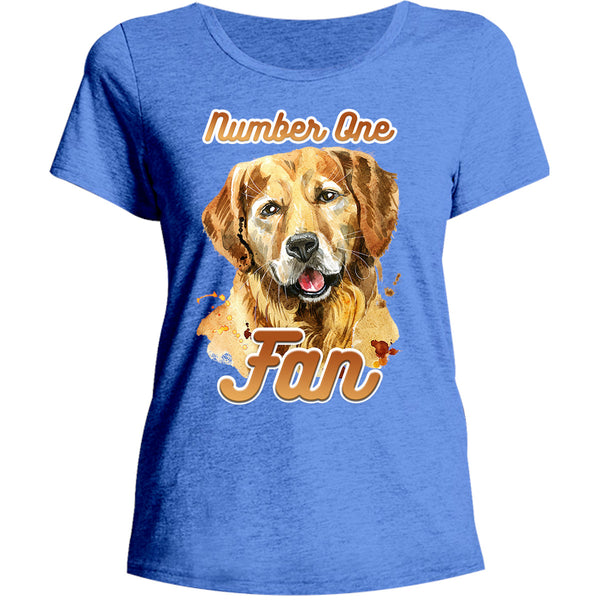 Number One Fan Golden Retriever - Ladies Relaxed Fit Tee - Graphic Tees Australia