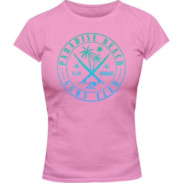 Paradise Beach - Ladies Slim Fit Tee - Graphic Tees Australia