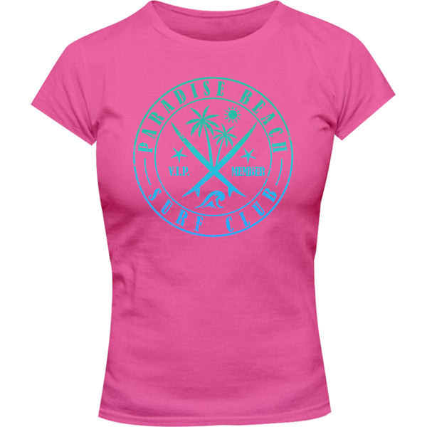 Paradise Beach - Ladies Slim Fit Tee - Graphic Tees Australia