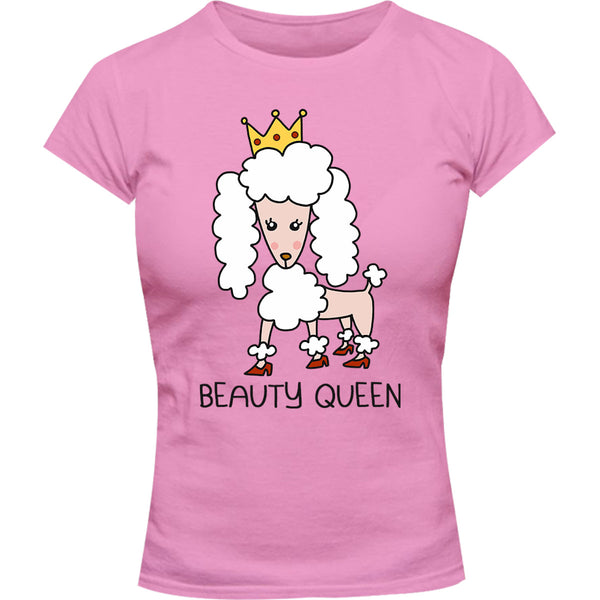 Poodle Beauty Queen - Ladies Slim Fit Tee - Graphic Tees Australia