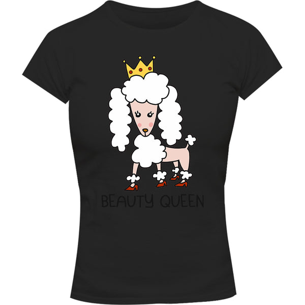 Poodle Beauty Queen - Ladies Slim Fit Tee - Graphic Tees Australia