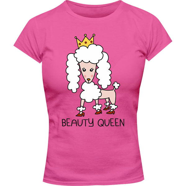 Poodle Beauty Queen - Ladies Slim Fit Tee - Graphic Tees Australia