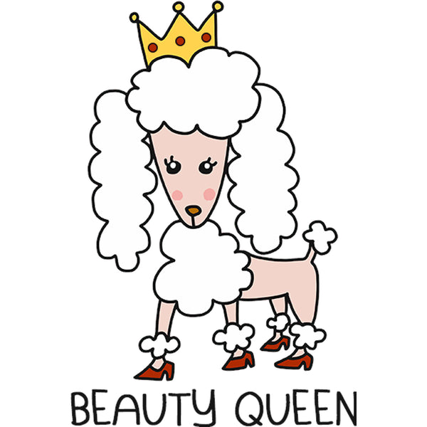Poodle Beauty Queen - Ladies Slim Fit Tee - Graphic Tees Australia