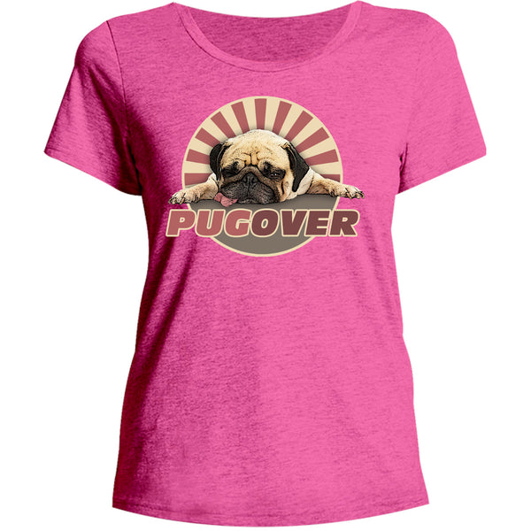 Pug Over - Ladies Relaxed Fit Tee - Graphic Tees Australia