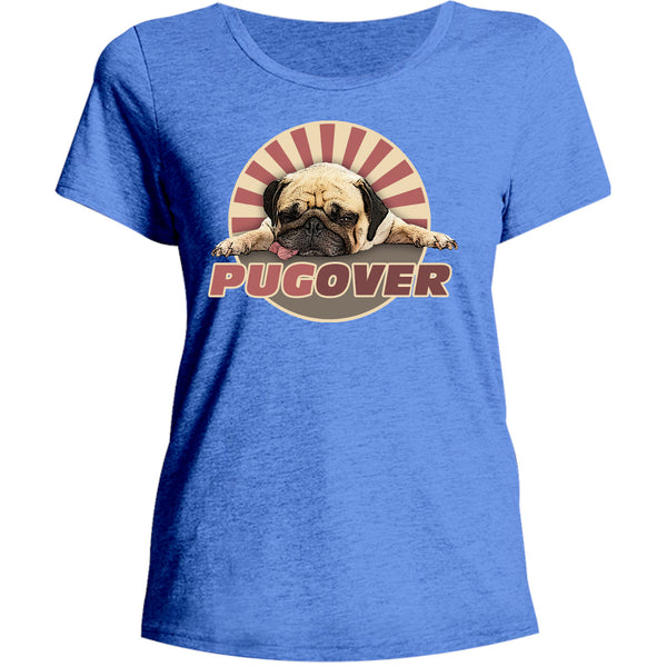Pug Over - Ladies Relaxed Fit Tee - Graphic Tees Australia