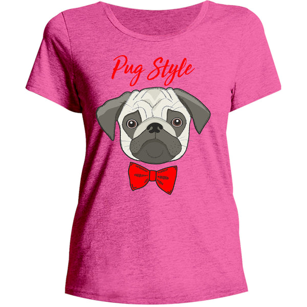 Pug Style - Ladies Relaxed Fit Tee - Graphic Tees Australia