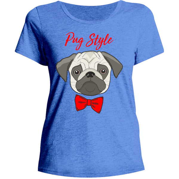 Pug Style - Ladies Relaxed Fit Tee - Graphic Tees Australia