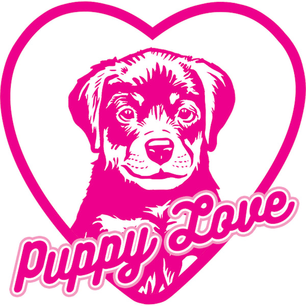 Puppy Love - Ladies Slim Fit Tee - Graphic Tees Australia