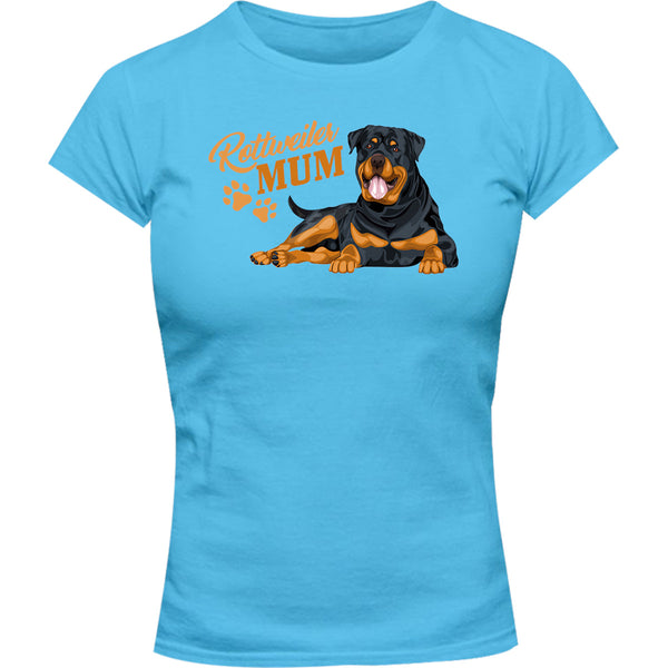 Rottweiler Mum - Ladies Slim Fit Tee - Graphic Tees Australia