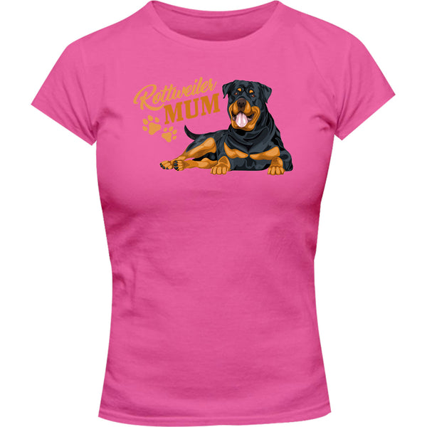 Rottweiler Mum - Ladies Slim Fit Tee - Graphic Tees Australia
