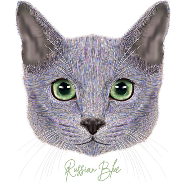 Russian Blue - Ladies Relaxed Fit Tee - Graphic Tees Australia