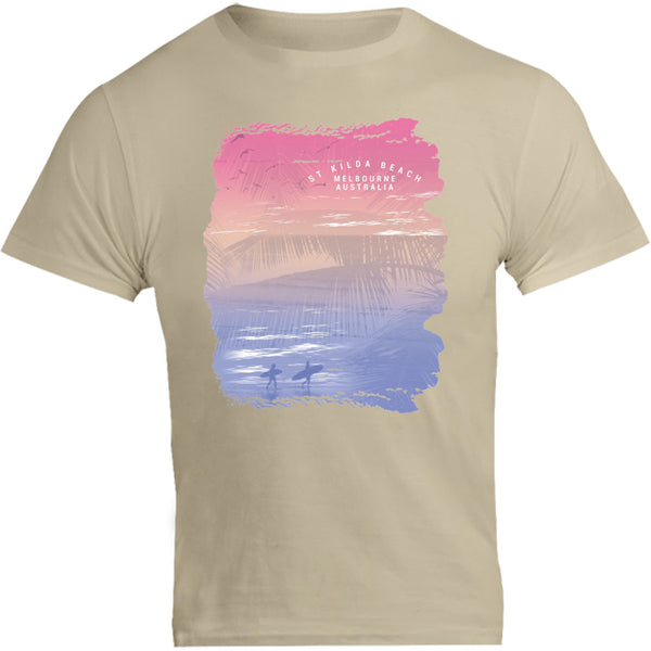 St Kilda Beach Melbourne Gradient - Unisex Tee - Graphic Tees Australia