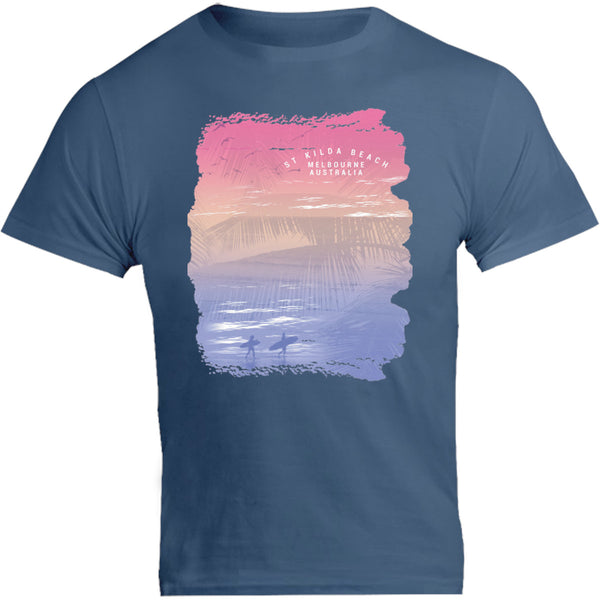 St Kilda Beach Melbourne Gradient - Unisex Tee - Graphic Tees Australia