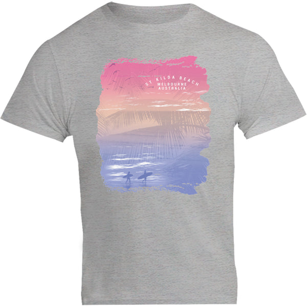 St Kilda Beach Melbourne Gradient - Unisex Tee - Graphic Tees Australia
