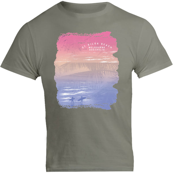 St Kilda Beach Melbourne Gradient - Unisex Tee - Graphic Tees Australia