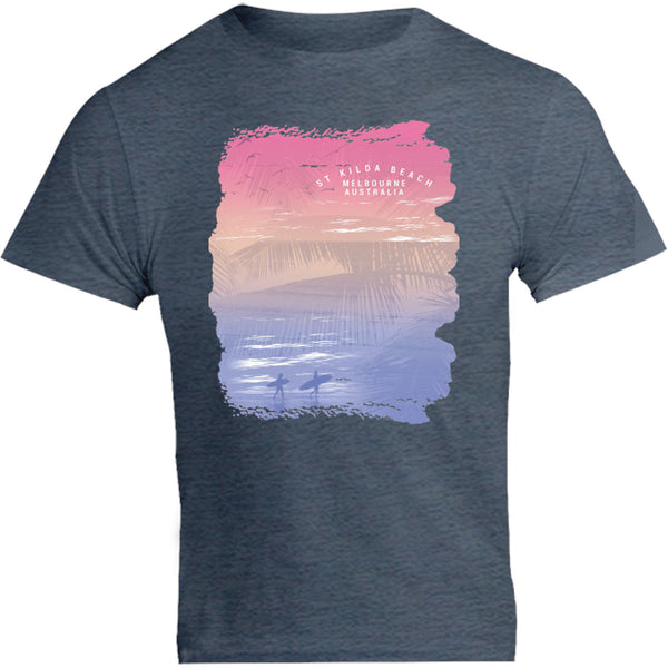 St Kilda Beach Melbourne Gradient - Unisex Tee - Graphic Tees Australia