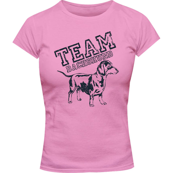Team Dachshund - Ladies Slim Fit Tee - Graphic Tees Australia