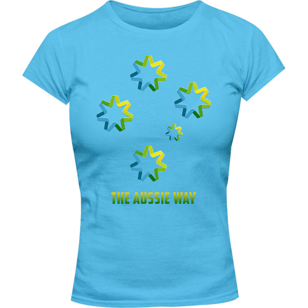 The Aussie Way - Ladies Slim Fit Tee - Graphic Tees Australia