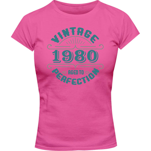 Vintage 1980 Aged To Perfection - Ladies Slim Fit Tee