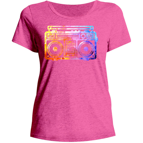 Vintage Boombox Colourful - Ladies Relaxed Fit Tee