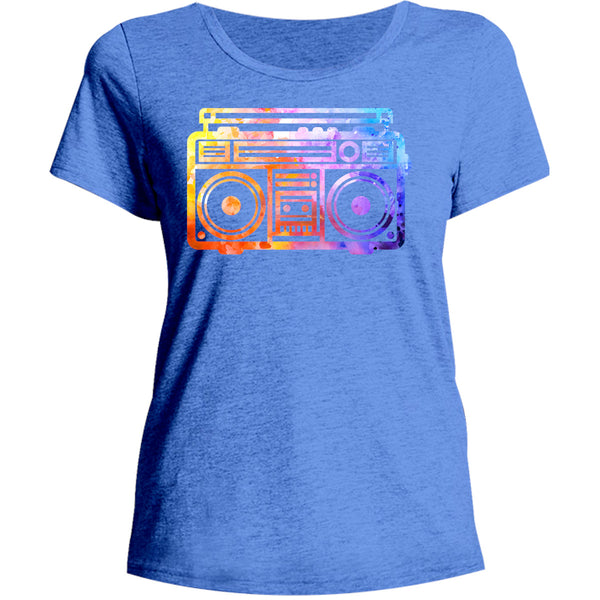 Vintage Boombox Colourful - Ladies Relaxed Fit Tee