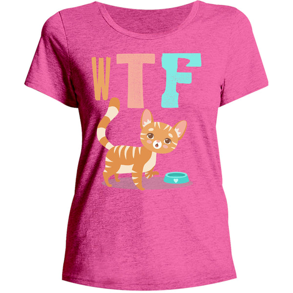 WTF Cat - Ladies Relaxed Fit Tee - Graphic Tees Australia