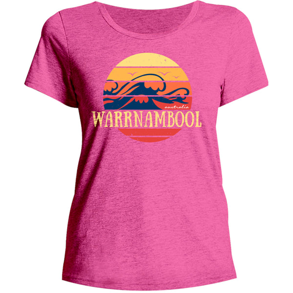 Warrnambool Circle Wave - Ladies Relaxed Fit Tee - Graphic Tees Australia