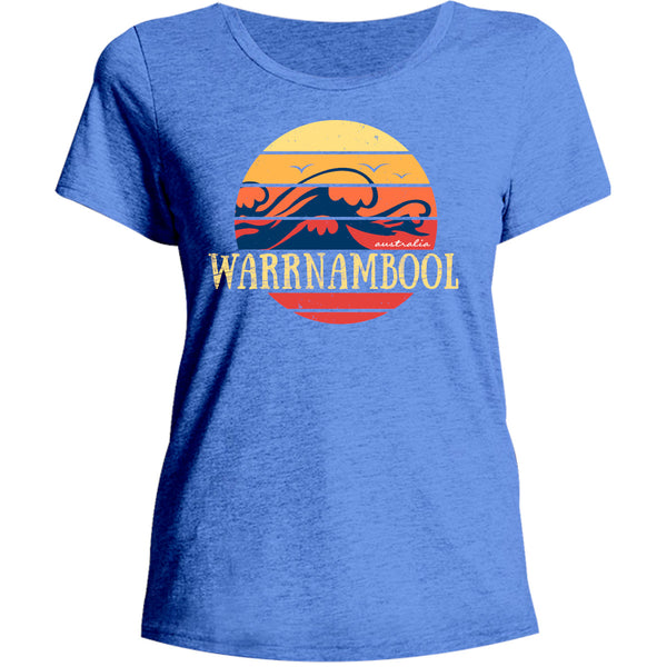 Warrnambool Circle Wave - Ladies Relaxed Fit Tee - Graphic Tees Australia