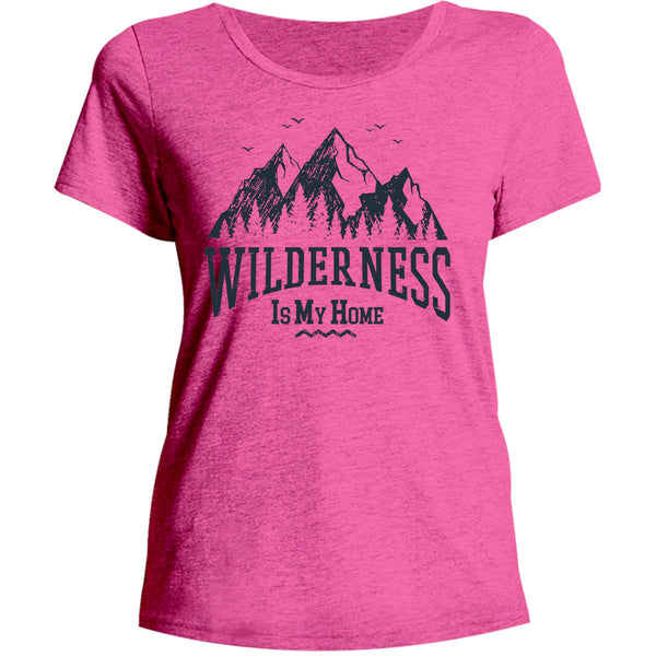 Wilderness Is My Home - Ladies Relaxed Fit Tee - Graphic Tees Australia