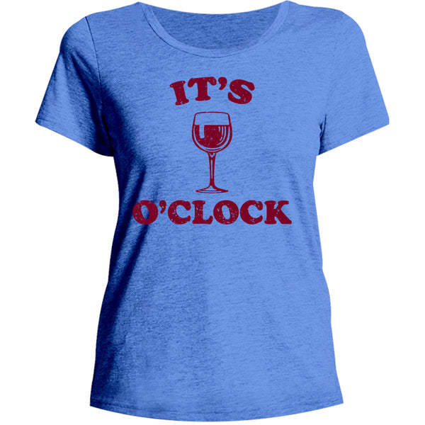 Wine O Clock - Ladies Relaxed Fit Tee - Graphic Tees Australia