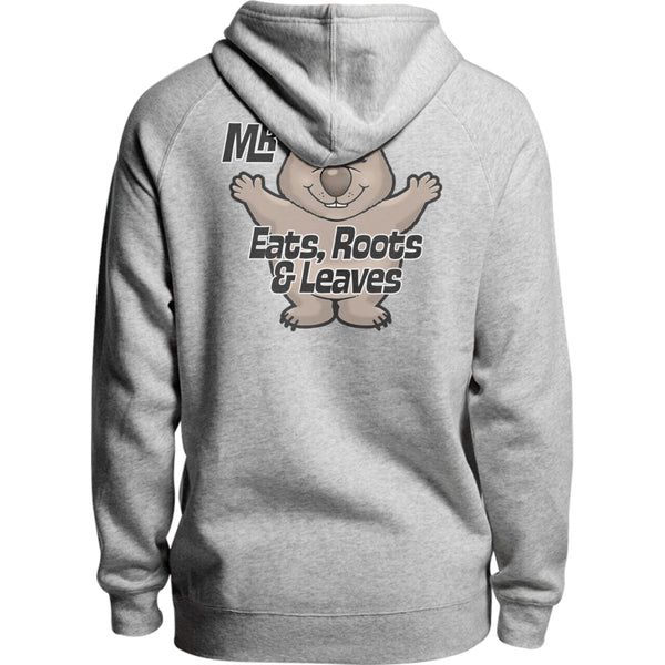 Wombat Eats Roots & Leaves - Unisex Hoodie - Plus Size - Graphic Tees Australia