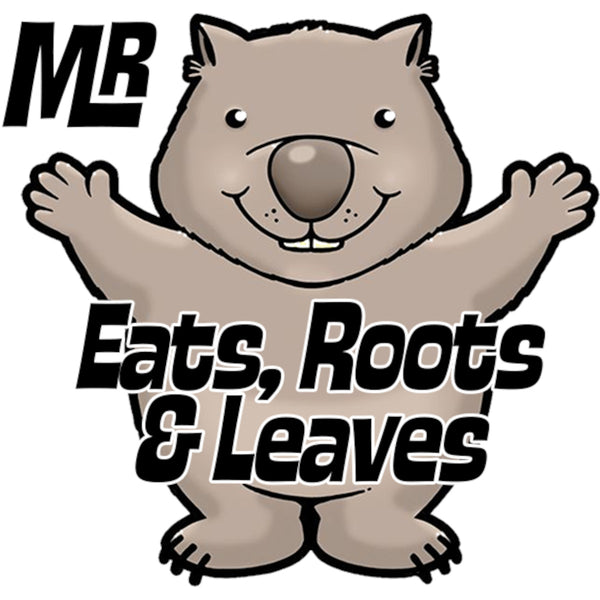 Wombat Eats Roots & Leaves - Ladies Relaxed Fit Tee - Graphic Tees Australia