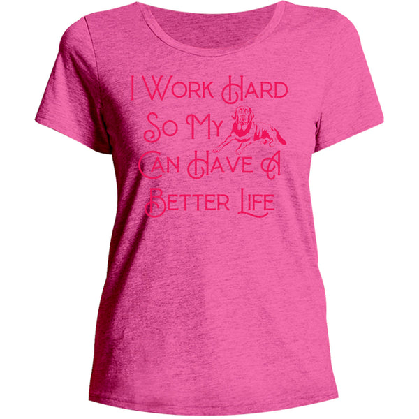 Work Hard For My Labrador - Ladies Relaxed Fit Tee - Graphic Tees Australia