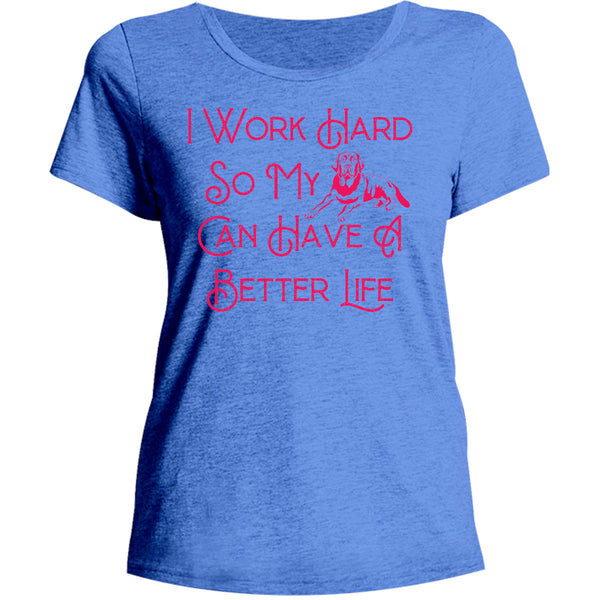 Work Hard For My Labrador - Ladies Relaxed Fit Tee - Graphic Tees Australia