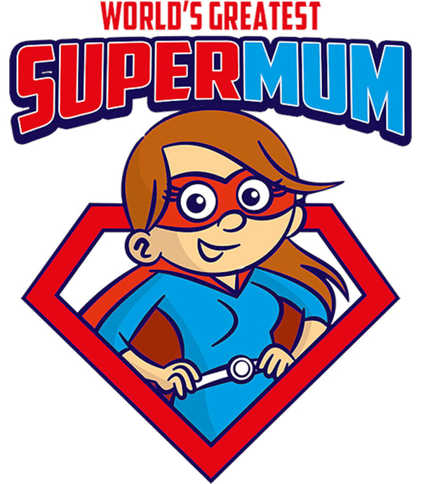 World's Greatest Super Mum - Ladies Relaxed Fit Tee - Graphic Tees Australia