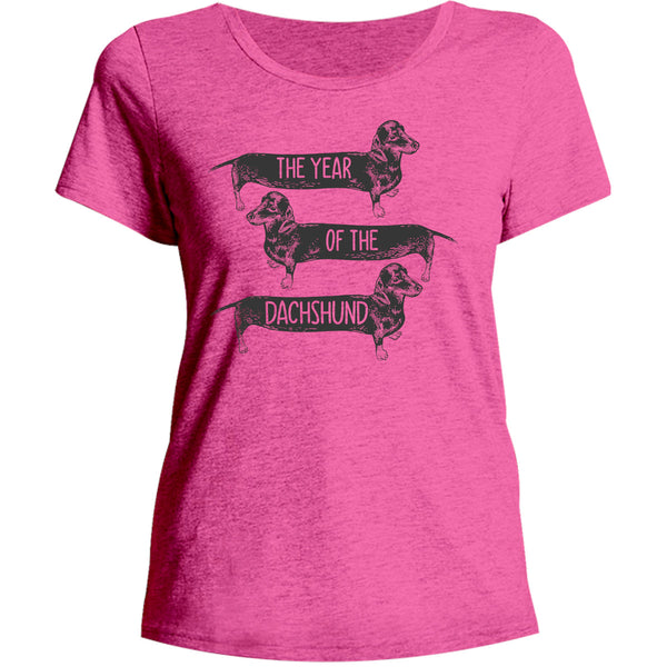 Year Of The Dachshund - Ladies Relaxed Fit Tee - Graphic Tees Australia