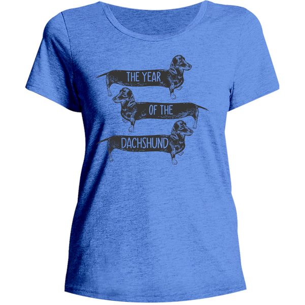 Year Of The Dachshund - Ladies Relaxed Fit Tee - Graphic Tees Australia