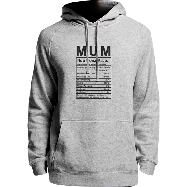 Mum Nutritional Facts - Unisex Hoodie - Plus Size