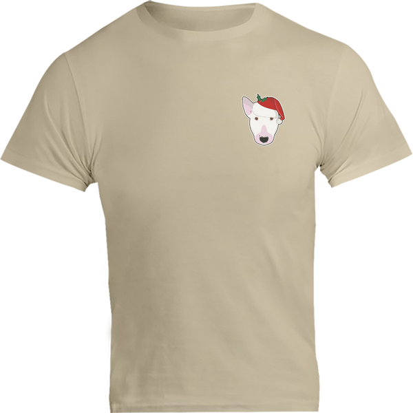 Santa Hat Bull Terrier Pocket - Unisex Tee