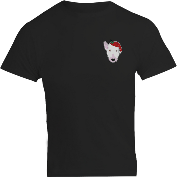 Santa Hat Bull Terrier Pocket - Unisex Tee