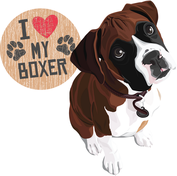 I Love My Boxer - Ladies Slim Fit Tee - Graphic Tees Australia