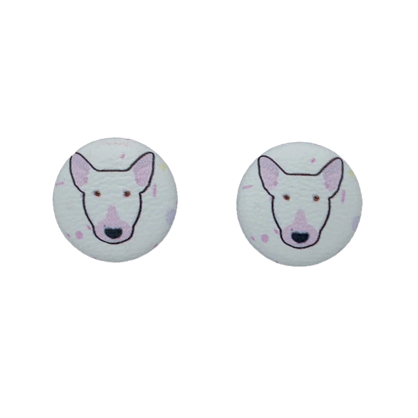 Bull Terrier Button Earrings