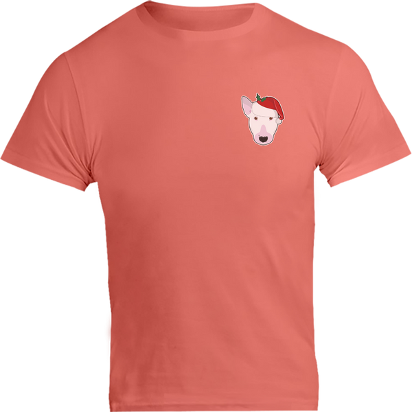 Santa Hat Bull Terrier Pocket - Unisex Tee