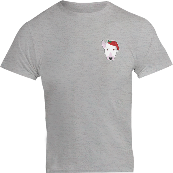 Santa Hat Bull Terrier Pocket - Unisex Tee