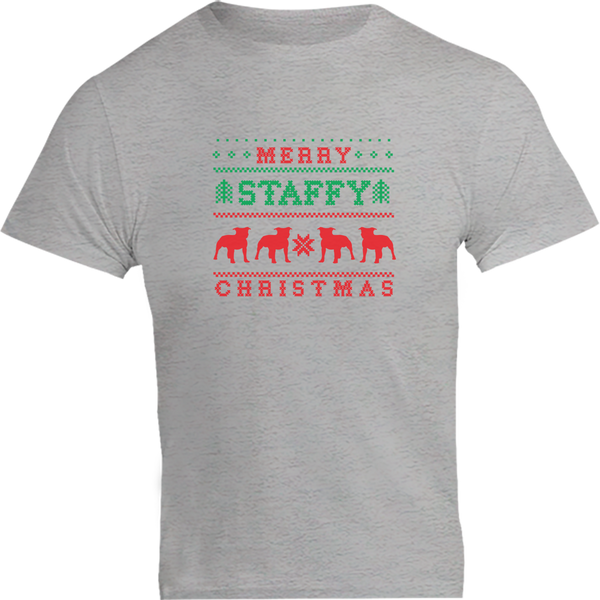 Merry Staffy Christmas - Unisex Tee - Plus Size